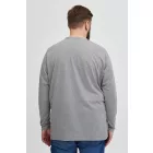 klasszikus BLEND BHDopper BT férfi longsleeve  kerek nyakú hosszú-újj Ing Plus sizes 20713446ME-200274 szürke Méret: 3XL