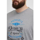 klasszikus BLEND BHDopper BT férfi longsleeve  kerek nyakú hosszú-újj Ing Plus sizes 20713446ME-200274 szürke Méret: 3XL