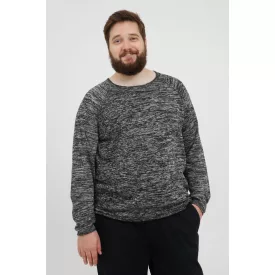  klasszikus BLEND BHDan BT férfi elegáns kötött Pulóver  kerek nyakú kötött Pulóver Plus sizes 20713439ME-194007 fekete Méret: 3XL