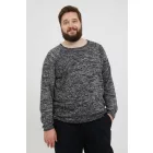 klasszikus BLEND BHDan BT férfi elegáns kötött Pulóver  kerek nyakú kötött Pulóver Plus sizes 20713439ME-194007 fekete Méret: 5XL
