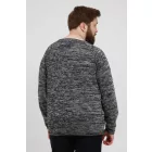 klasszikus BLEND BHDan BT férfi elegáns kötött Pulóver  kerek nyakú kötött Pulóver Plus sizes 20713439ME-194007 fekete Méret: 5XL