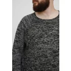 klasszikus BLEND BHDan BT férfi elegáns kötött Pulóver  kerek nyakú kötött Pulóver Plus sizes 20713439ME-194007 fekete Méret: 5XL