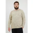 klasszikus BLEND BHDan BT férfi elegáns kötött Pulóver  kerek nyakú kötött Pulóver Plus sizes 20713439ME-120105 bézs Méret: 3XL