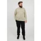 klasszikus BLEND BHDan BT férfi elegáns kötött Pulóver  kerek nyakú kötött Pulóver Plus sizes 20713439ME-120105 bézs Méret: 4XL