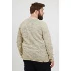 klasszikus BLEND BHDan BT férfi elegáns kötött Pulóver  kerek nyakú kötött Pulóver Plus sizes 20713439ME-120105 bézs Méret: 5XL
