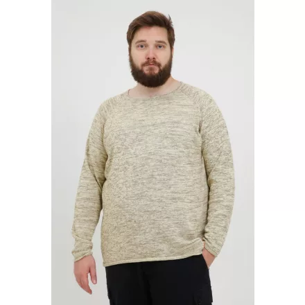 klasszikus BLEND BHDan BT férfi elegáns kötött Pulóver  kerek nyakú kötött Pulóver Plus sizes 20713439ME-120105 bézs Méret: 6XL