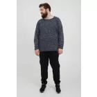 klasszikus BLEND BHDan BT férfi elegáns kötött Pulóver  kerek nyakú kötött Pulóver 20713439ME-194024 kék Méret: 5XL