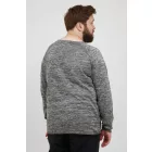 klasszikus BLEND BHDan BT férfi elegáns kötött Pulóver  kerek nyakú kötött Pulóver Plus sizes 20713439ME-200277 szürke Méret: 4XL
