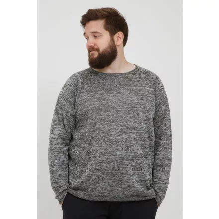 klasszikus BLEND BHDan BT férfi elegáns kötött Pulóver  kerek nyakú kötött Pulóver Plus sizes 20713439ME-200277 szürke Méret: 5XL
