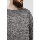 klasszikus BLEND BHDan BT férfi elegáns kötött Pulóver  kerek nyakú kötött Pulóver Plus sizes 20713439ME-200277 szürke Méret: 5XL