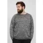 klasszikus BLEND BHDan BT férfi elegáns kötött Pulóver  kerek nyakú kötött Pulóver Plus sizes 20713439ME-200277 szürke Méret: 6XL
