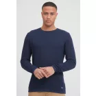 klasszikus BLEND BHPullover férfi chunky kötött Pulóver  kerek nyakú kötött Pulóver 20712645-194024 kék Méret: S