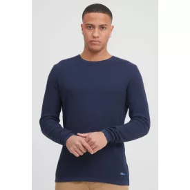   klasszikus BLEND BHPullover férfi chunky kötött Pulóver  kerek nyakú kötött Pulóver 20712645-194024 kék Méret: S