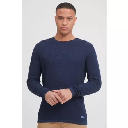 klasszikus BLEND BHPullover férfi chunky kötött Pulóver  kerek nyakú kötött Pulóver 20712645-194024 kék Méret: S