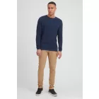 klasszikus BLEND BHPullover férfi chunky kötött Pulóver  kerek nyakú kötött Pulóver 20712645-194024 kék Méret: S