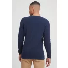 klasszikus BLEND BHPullover férfi chunky kötött Pulóver  kerek nyakú kötött Pulóver 20712645-194024 kék Méret: S