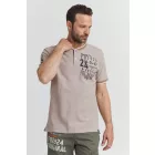 klasszikus FQ1924 FQIikay férfi póló  kerek nyakú Ing 21900187-ME-171113 barna Méret: L