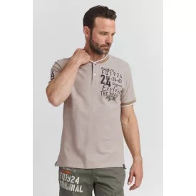   klasszikus FQ1924 FQIikay férfi póló  kerek nyakú Ing 21900187-ME-171113 barna Méret: L
