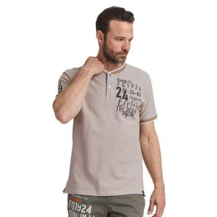klasszikus FQ1924 FQIikay férfi póló  kerek nyakú Ing 21900187-ME-171113 barna Méret: XL