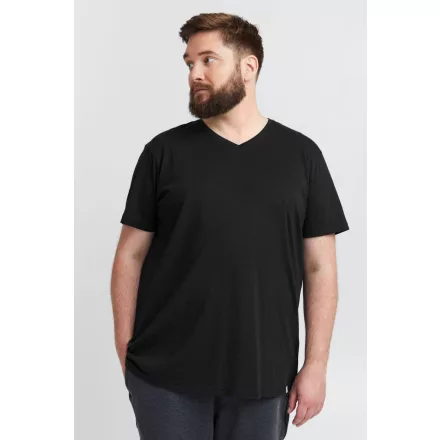 klasszikus tömör SDBedo BT férfi póló  V-nyak Ing 21300881-ME-194007 fekete Méret: 4XL