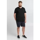 klasszikus tömör SDBedo BT férfi póló  V-nyak Ing 21300881-ME-194007 fekete Méret: 4XL
