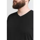 klasszikus tömör SDBedo BT férfi póló  V-nyak Ing 21300881-ME-194007 fekete Méret: 5XL