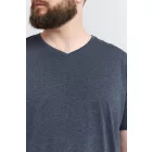 klasszikus tömör SDBedo BT férfi póló  V-nyak Ing 21300881-ME-1940101 kék Méret: 5XL