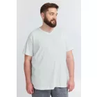 klasszikus tömör SDBedo BT férfi póló  V-nyak Ing 21300881-ME-110601 fehér Méret: 3XL