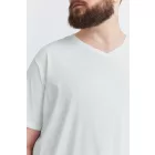 klasszikus tömör SDBedo BT férfi póló  V-nyak Ing 21300881-ME-110601 fehér Méret: 4XL