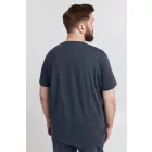 klasszikus tömör SDBedonno BT férfi póló  kerek nyakú Ing 21300883-ME-1940101 kék Méret: 6XL