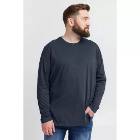   klasszikus tömör SDBedon BT férfi longsleeve  kerek nyakú hosszú-újj Ing 21300882-ME-1940101 kék Méret: 6XL