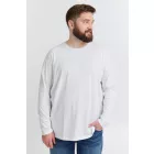 klasszikus tömör SDBedon BT férfi longsleeve  kerek nyakú hosszú-újj Ing 21300882-ME-110601 fehér Méret: 4XL