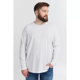   klasszikus tömör SDBedon BT férfi longsleeve  kerek nyakú hosszú-újj Ing 21300882-ME-110601 fehér Méret: 4XL