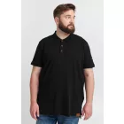 klasszikus tömör SDTrip BT férfi polo Ing  3-gomb placket Ing 21300885-ME-799000 fekete Méret: 5XL