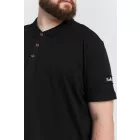 klasszikus tömör SDTrip BT férfi polo Ing  3-gomb placket Ing 21300885-ME-799000 fekete Méret: 5XL