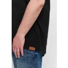 klasszikus tömör SDTrip BT férfi polo Ing  3-gomb placket Ing 21300885-ME-799000 fekete Méret: 5XL