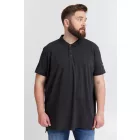 klasszikus tömör SDTrip BT férfi polo Ing  3-gomb placket Ing 21300885-ME-798288 szürke Méret: 4XL