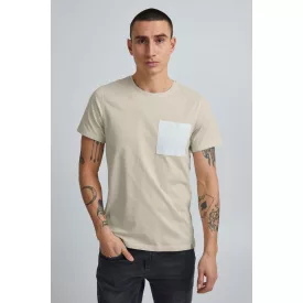   klasszikus BLEND BHBenedikt férfi póló  kerek nyakú Ing 20714408ME-141107 szürke Méret: XL