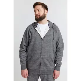   klasszikus BLEND BT Velno férfi kapucnis cipzáras pulóver Plus size 20714928ME-200277 Szürke Méret:5XL