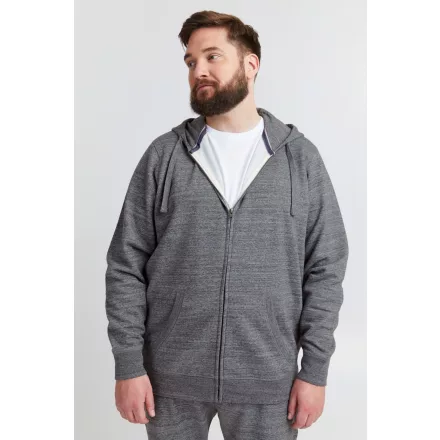 klasszikus BLEND BT Velno férfi kapucnis cipzáras pulóver Plus size 20714928ME-200277 Szürke Méret:5XL