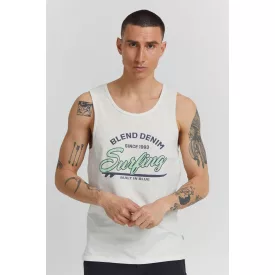   klasszikus BLEND BDLingo férfi tank Top  kerek nyakú Top 20714921ME-110602 fehér Méret: L