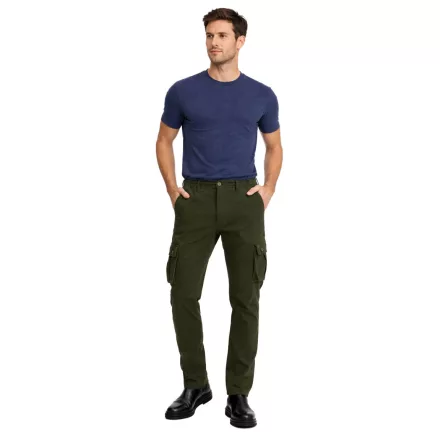klasszikus FQ1924 FQHarris férfi cargo nadrág  gomb és zipper alkalmi nadrág 21900476-ME-190413 zöld Méret: M
