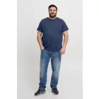 klasszikus BLEND BHGila BT férfi póló  kerek nyakú Ing Plus sizes 20716315ME-194024 kék Méret: 5XL