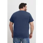 klasszikus BLEND BHGila BT férfi póló  kerek nyakú Ing Plus sizes 20716315ME-194024 kék Méret: 6XL