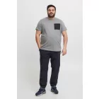 klasszikus BLEND BHBenedikt BT férfi póló  kerek nyakú Ing Plus sizes 20716313ME-184006 szürke Méret: 4XL