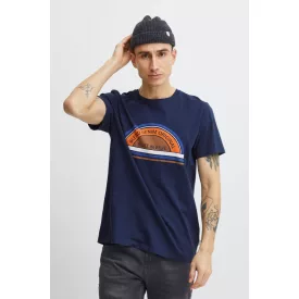   klasszikus BLEND férfi póló  kerek nyakú Ing 20715022-194024 kék Méret: M