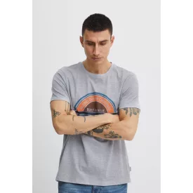   klasszikus BLEND férfi póló  kerek nyakú Ing 20715022-200274 szürke Méret: L