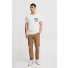klasszikus BLEND férfi nadrág  zipper alkalmi nadrág 20715567-181018 barna Méret: W32_L34