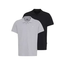   2-csomag klasszikus BLEND férfi pamut Polo Ing, termék No. 20718074-204241, szürke/fekete Méret: XL