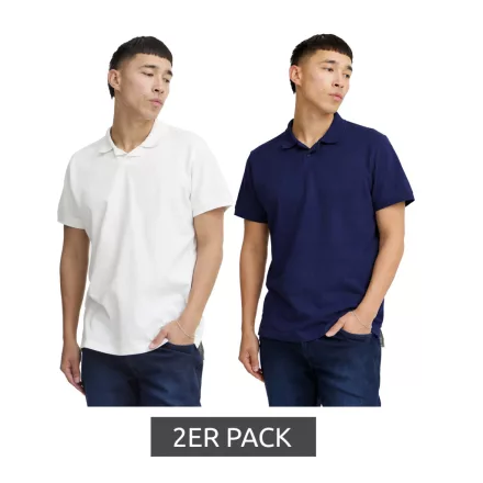 2-csomag klasszikus BLEND férfi pamut Polo Ing Ing 20718074-204240 fehér/kék Méret: 2XL